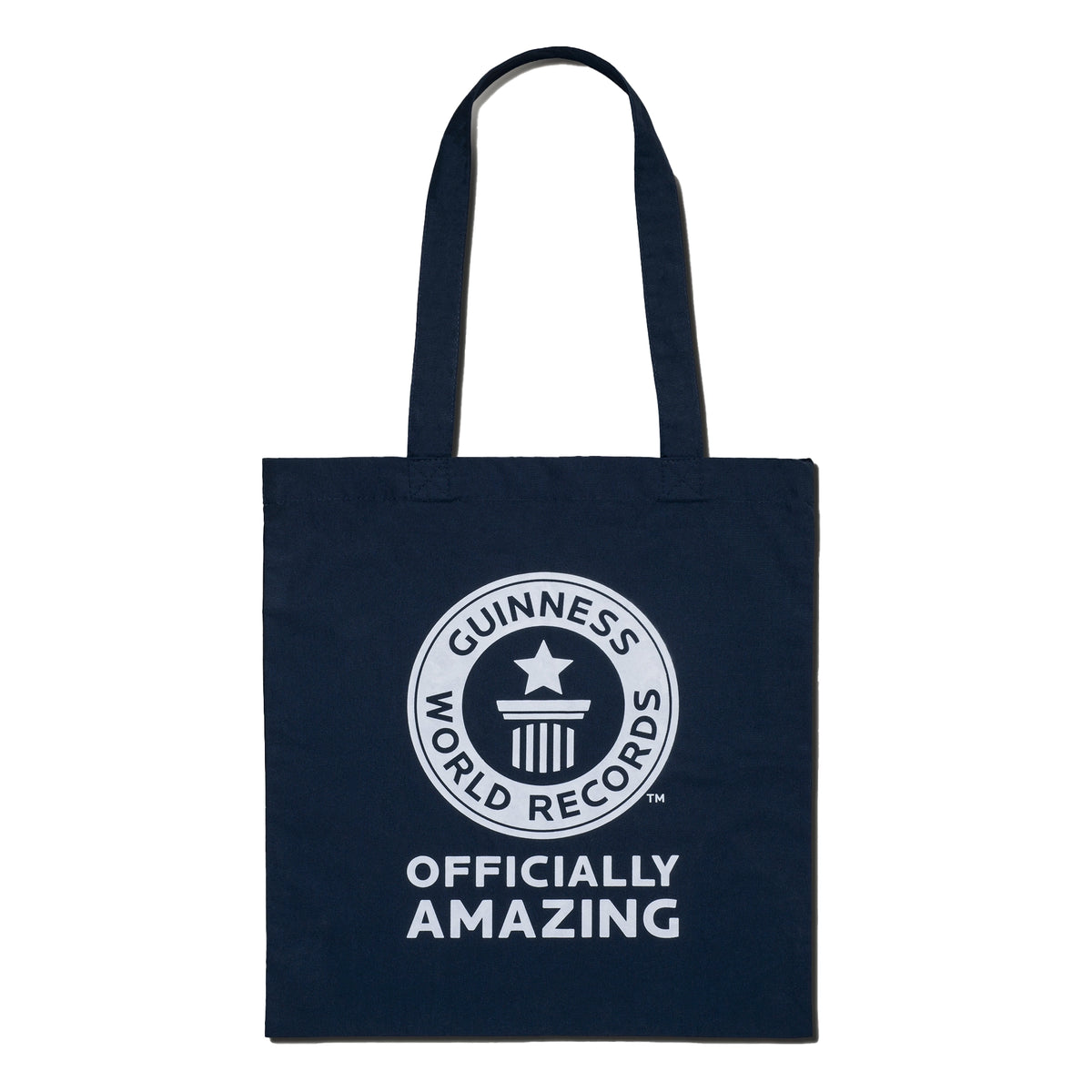 Navy tote bag with GWR logo and Officially Amazing text on a white background