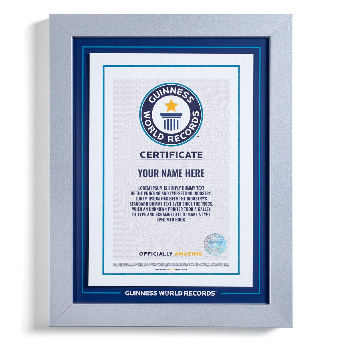 公式参加認定証