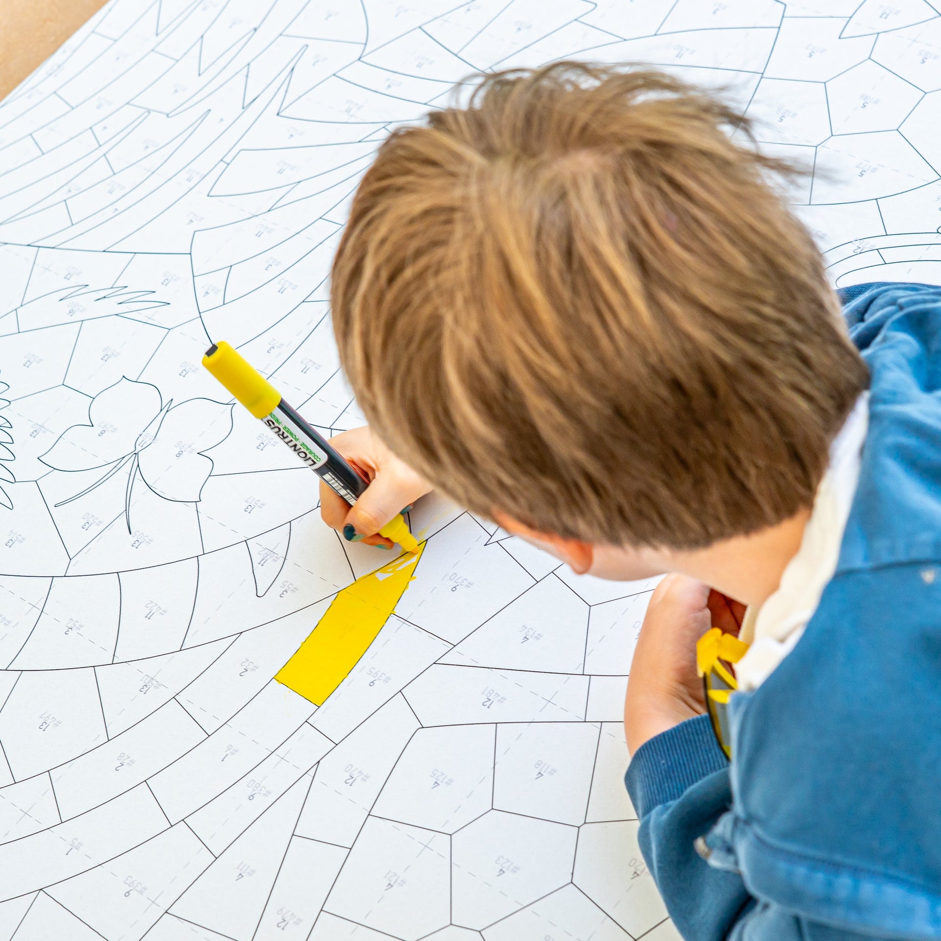 Child Using Paint By Numbers