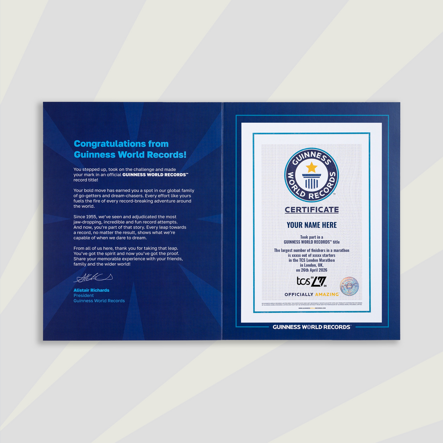 Record Participant Certificate - TCS London Marathon 2026