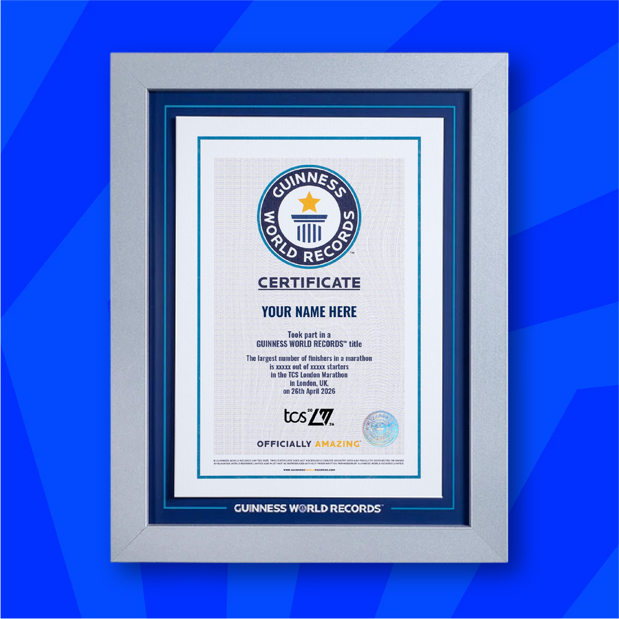 Record Participant Certificate - TCS London Marathon 2026