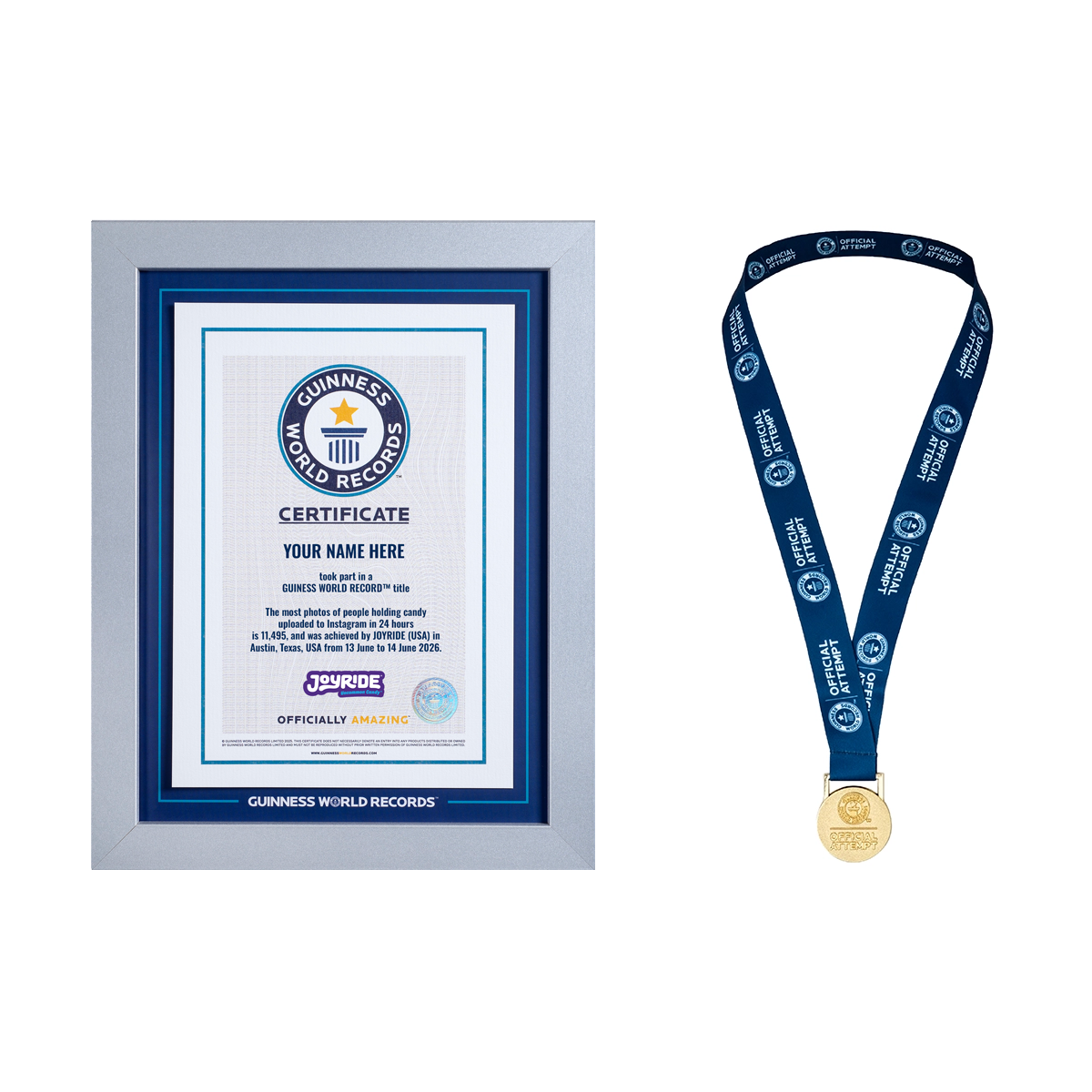 Record Participant Certificate The Most Photos of People Holding Candy Uploaded to Instagram
