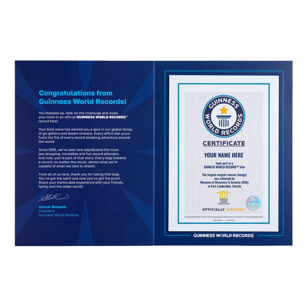Record Participant Certificate The Largest Magnet Mosaic (Image)