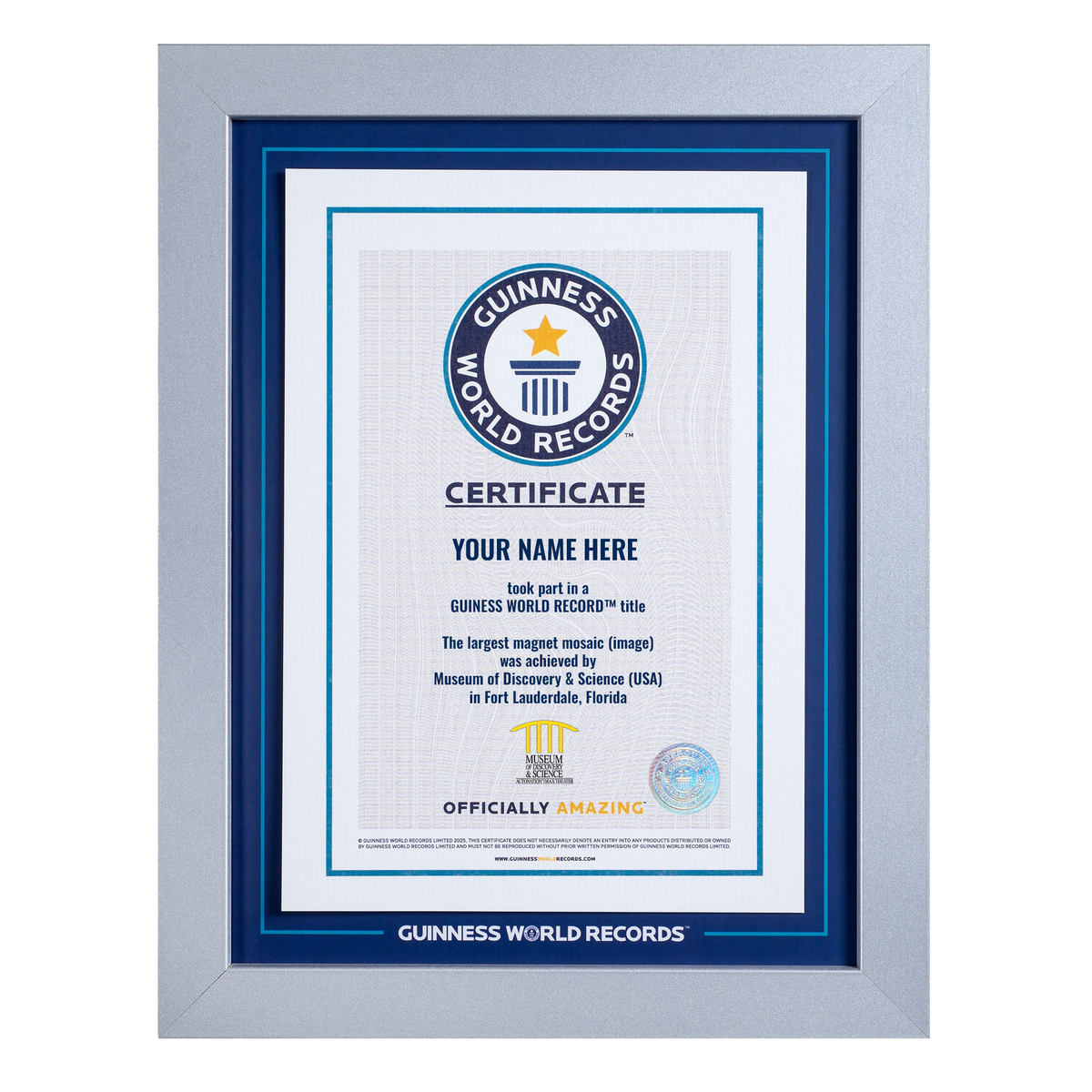 Record Participant Certificate The Largest Magnet Mosaic (Image)