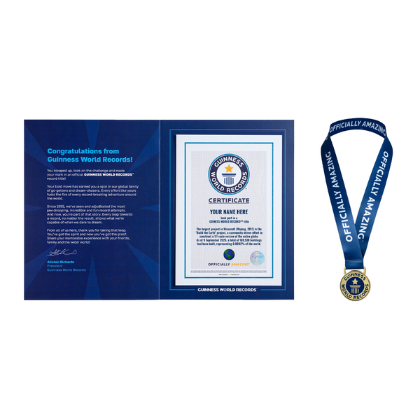 Record Participant Certificate The Largest Project in Minecraft 