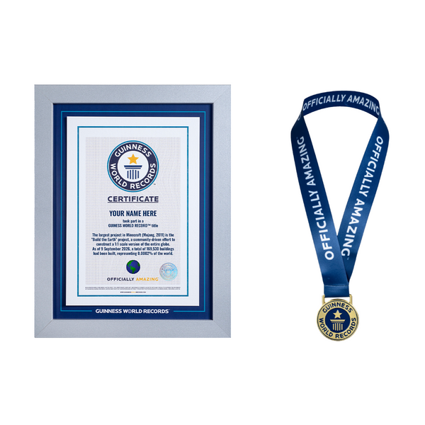Record Participant Certificate The Largest Project in Minecraft 
