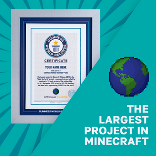 Record Participant Certificate The Largest Project in Minecraft 