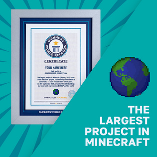 Record Participant Certificate The Largest Project in Minecraft 