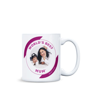 Mug personnalisé Worlds Best Mum Design circulaire