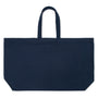 oversized navy blue tote bag reverse side on flatlay