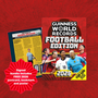 signed Guinness World Records Football Edition 2026 book on a red background with promotional text.