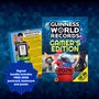 Guinness World Records Gamer's Edition 2026 book with promotional text on a blue geometric pattern background