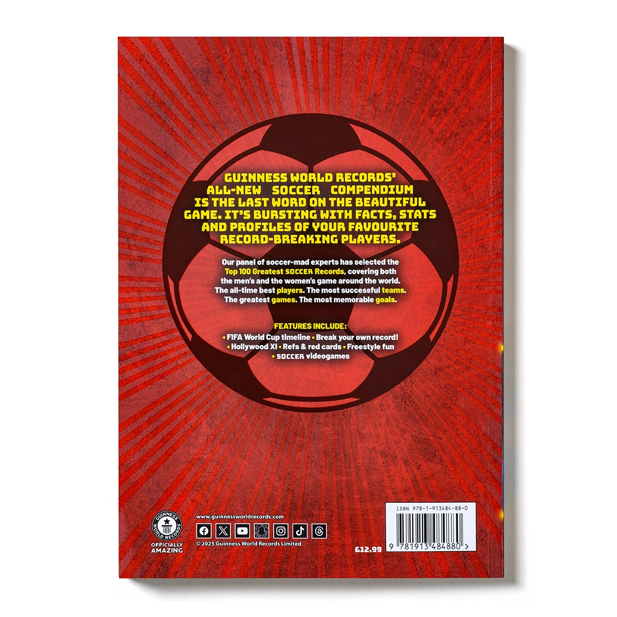 Back cover of Guinness World Records Soccer book