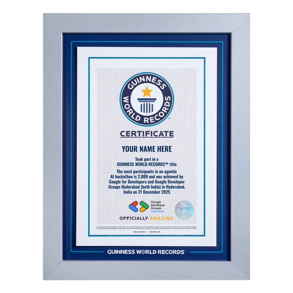 Record Participant Certificate The Most Participants in a Agentic AI Hackathon