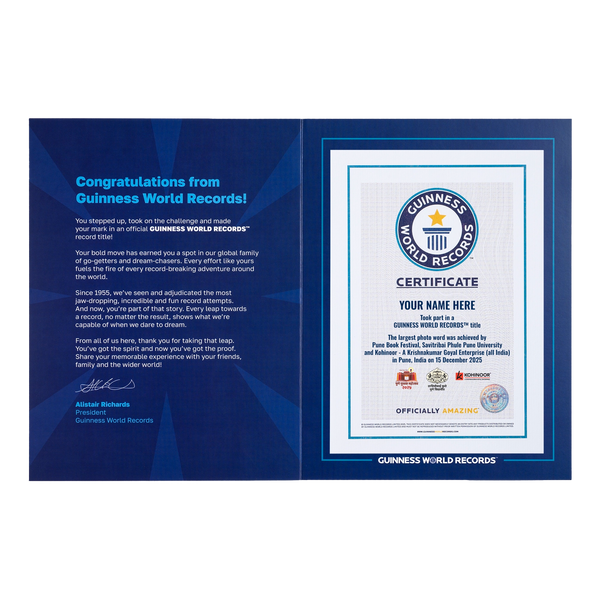 Record Participant Certificate Largest Photo Word