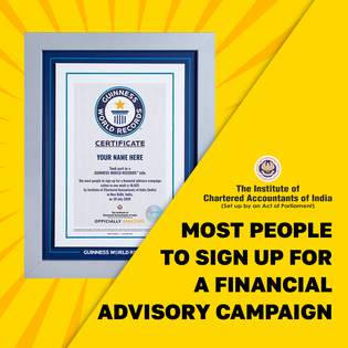Record Participant Certificate Most People to Sign Up For A Financial Advisory Campaign Online in One Week