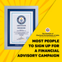 Record Participant Certificate Most People to Sign Up For A Financial Advisory Campaign Online in One Week