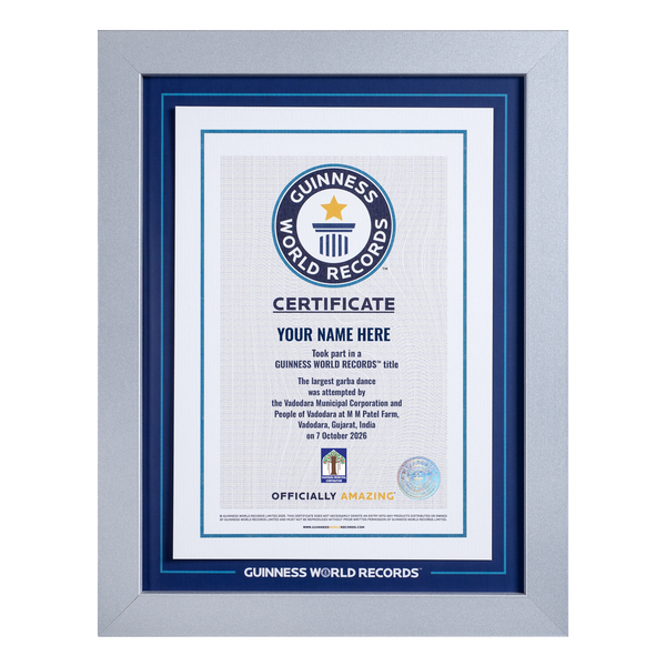 Record Participant Certificate The largest Garba dance