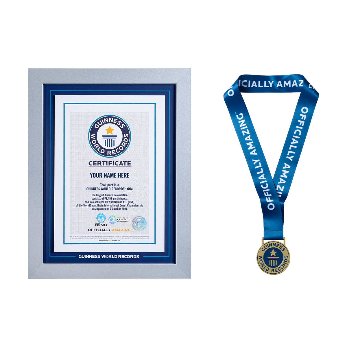 Record Participant Certificate The Largest Finance Competition