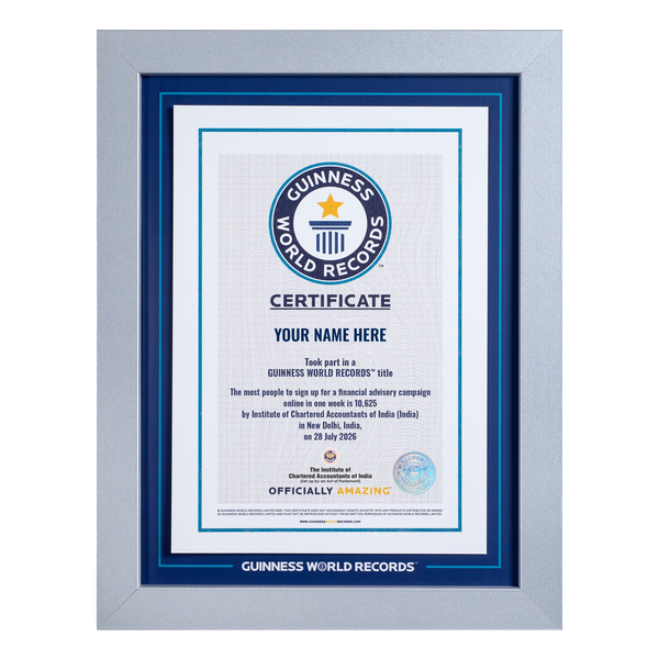 Record Participant Certificate Most People to Sign Up For A Financial Advisory Campaign Online in One Week