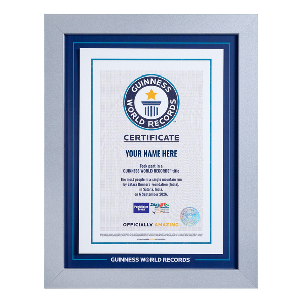 Record Participant Certificate Most People in a Single Mountain Run