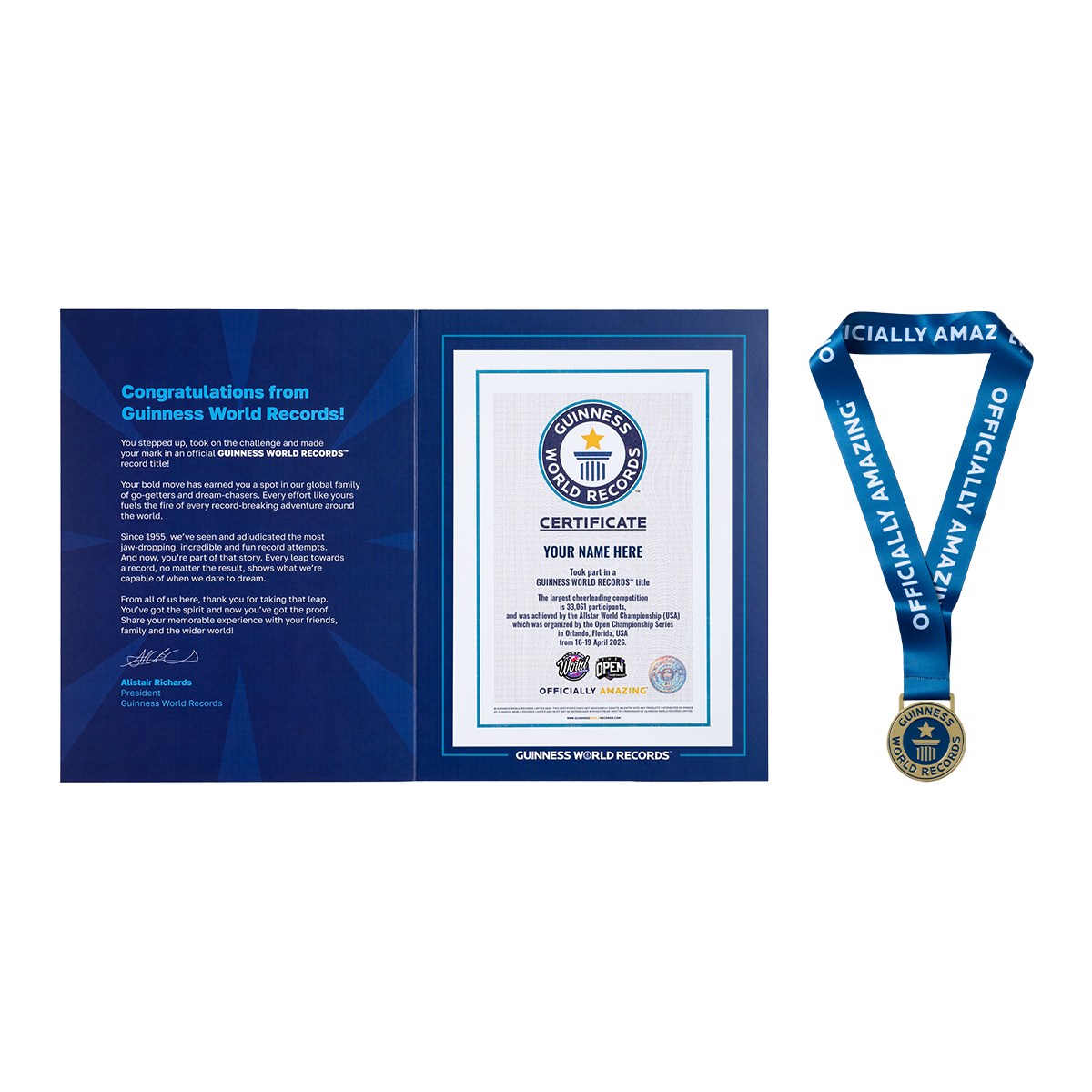 Record Participant Certificate The Largest Cheerleading Competition