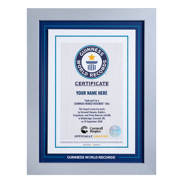 Record Participant Certificate Largest Cream Tea Party