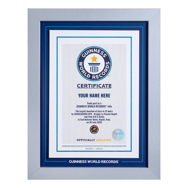 Record Participant Certificate The Largest Pizza Donation in 12 Hours