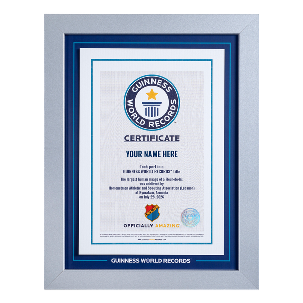 Record Participant Certificate Largest Human Image of a Fleur-de-lis