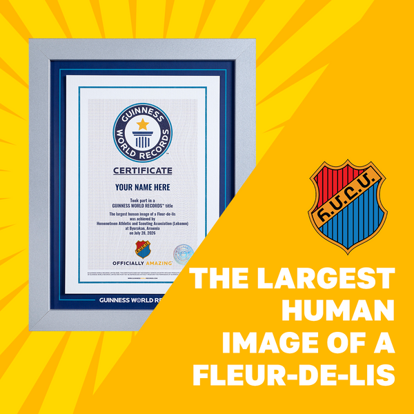 Record Participant Certificate Largest Human Image of a Fleur-de-lis