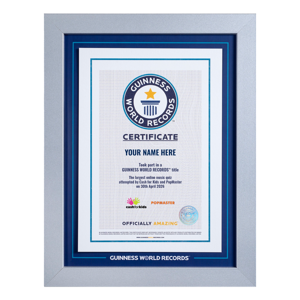 Record Participant Certificate Largest Online Music Quiz