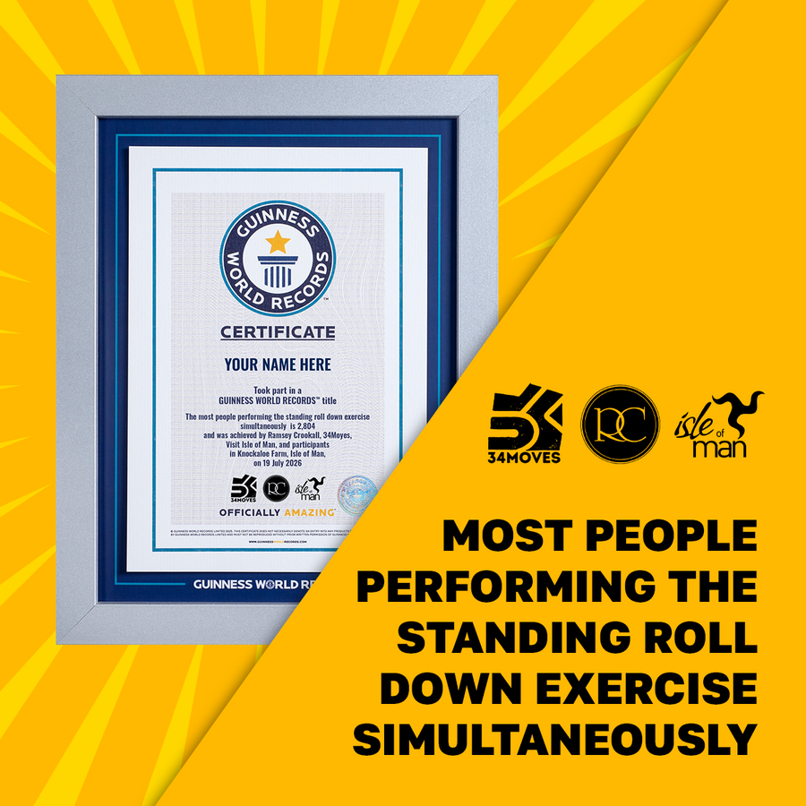 Record Participant Certificate The Most People Performing the Standing Roll Down Exercise Simultaneously