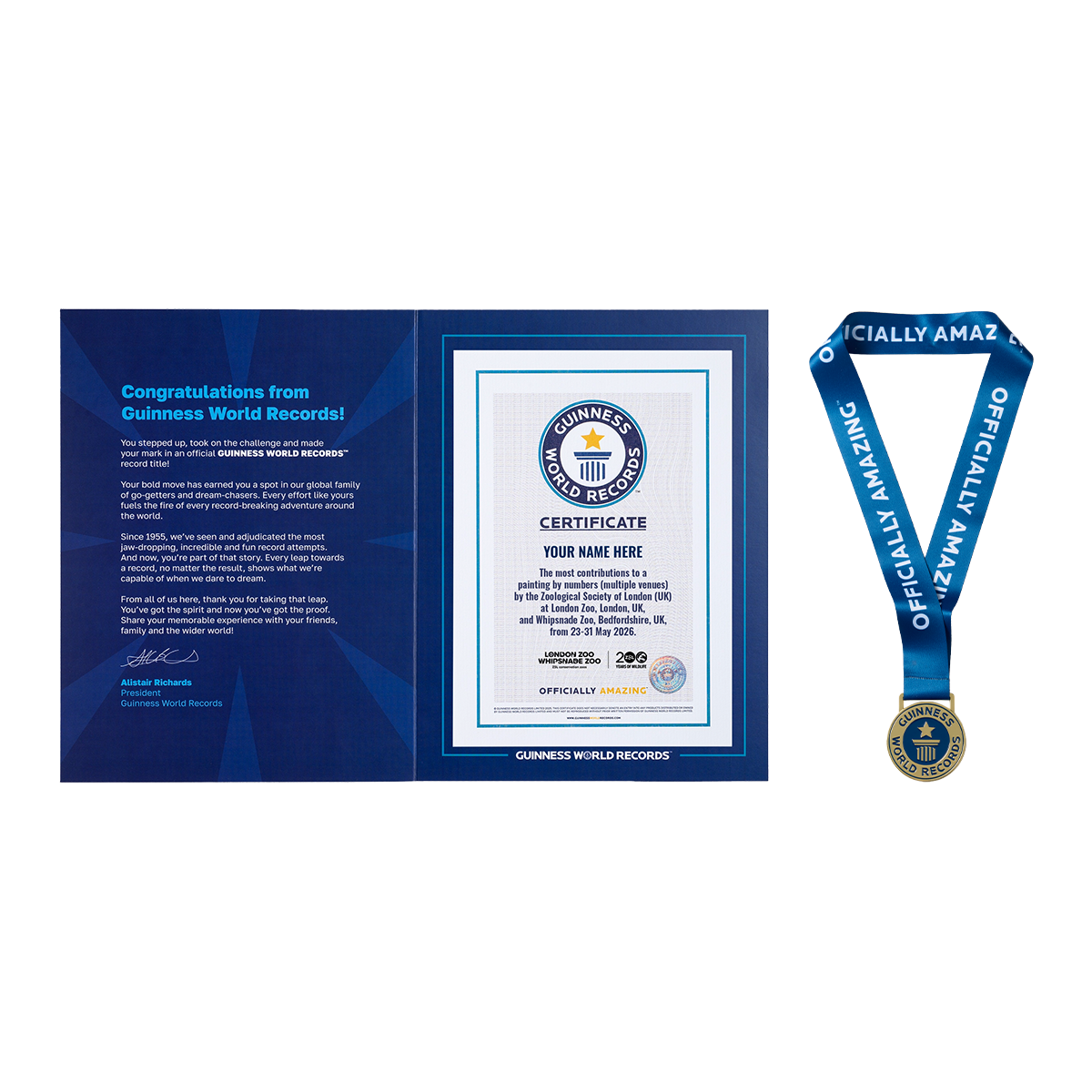 Record Participant Certificate The Most Contributions to Painting by Numbers (Multiple Venues)