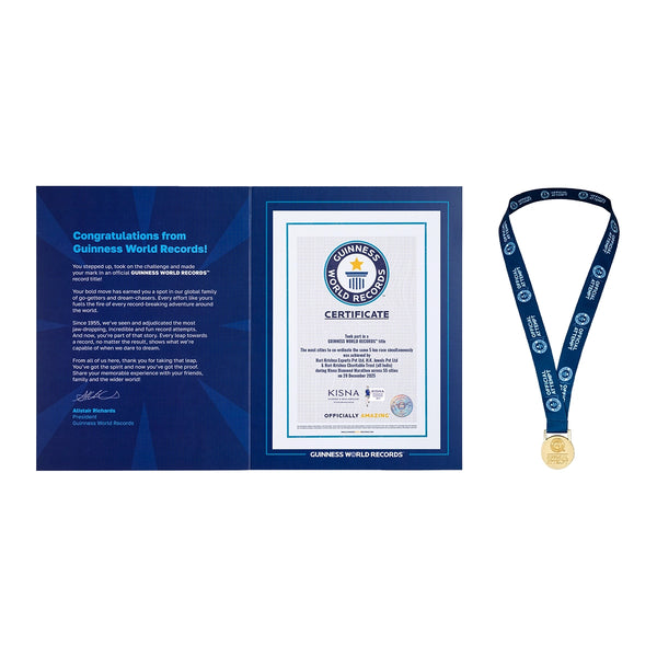 Record Participant Certificate The Most Cities to Co-ordinate the Same 5 km Race