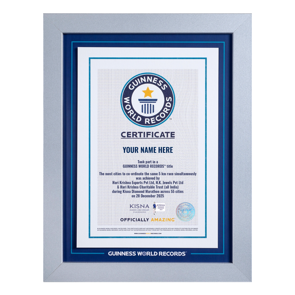 Record Participant Certificate The Most Cities to Co-ordinate the Same 5 km Race