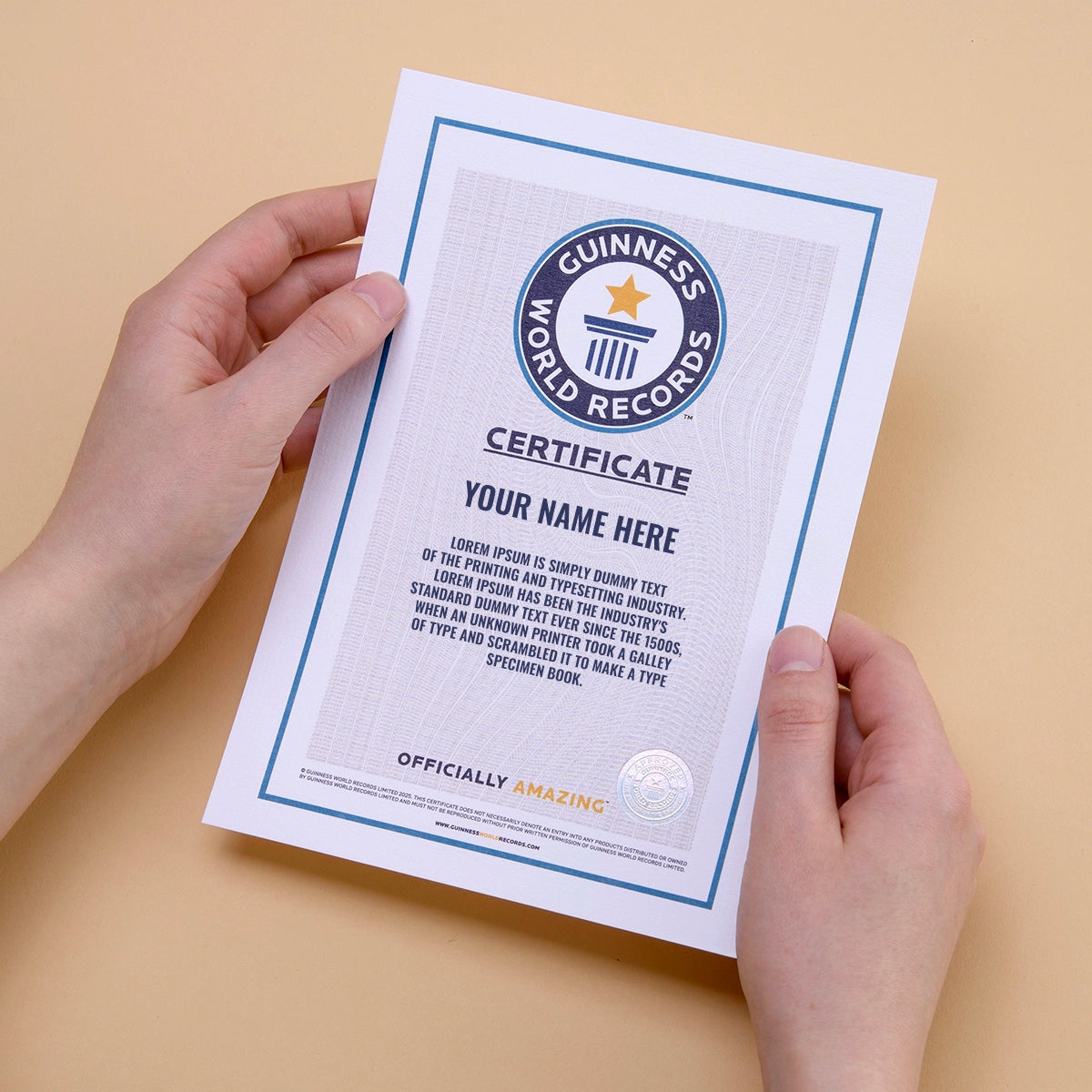 公式参加認定証