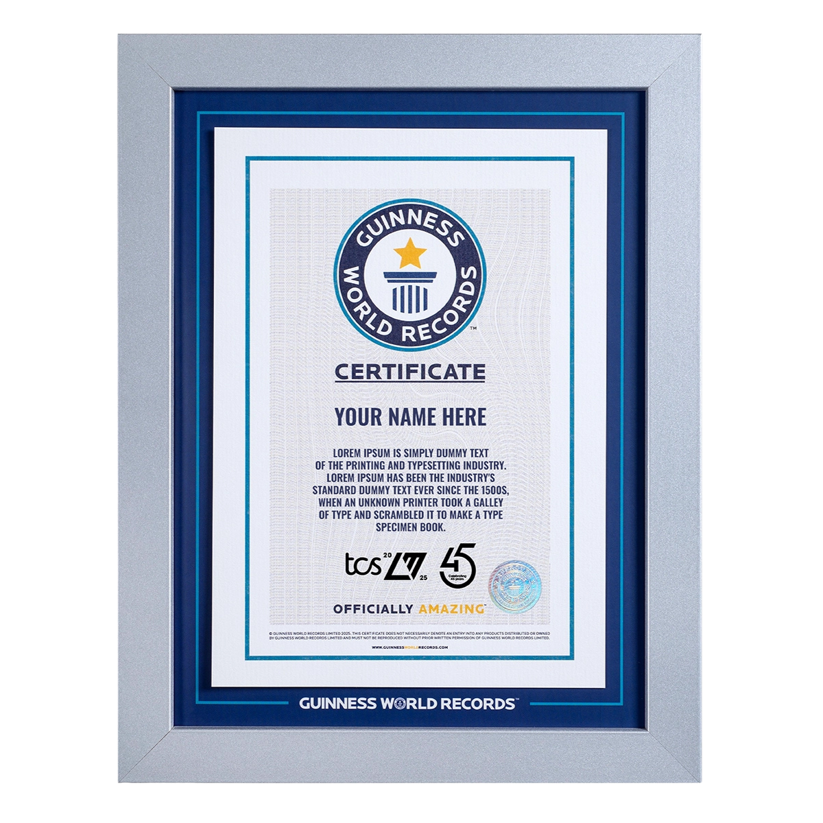 TCS 런던 마라톤 2025 기록 참가자 증명서