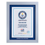 co-branded Guinness World Records RPC certificate in frame on a white background