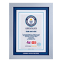 co-branded Guinness World Records RPC certificate in frame on a white background