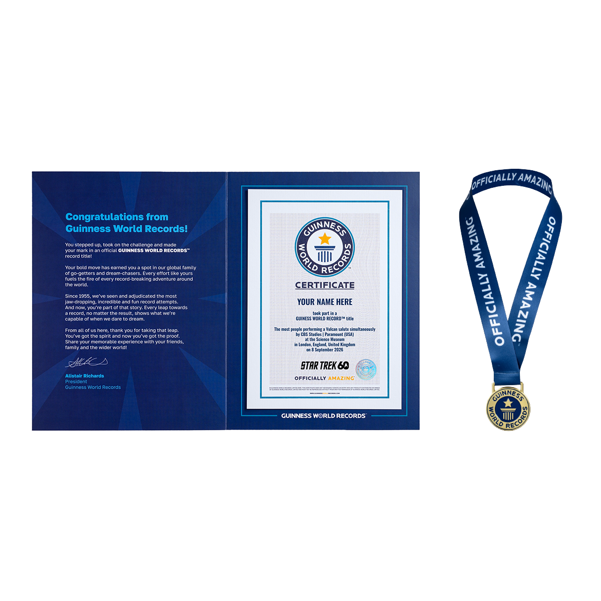 Record Participant Certificate Most People Performing a Vulcan Salute Simultaneously