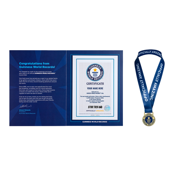 Record Participant Certificate Most People Performing a Vulcan Salute Simultaneously