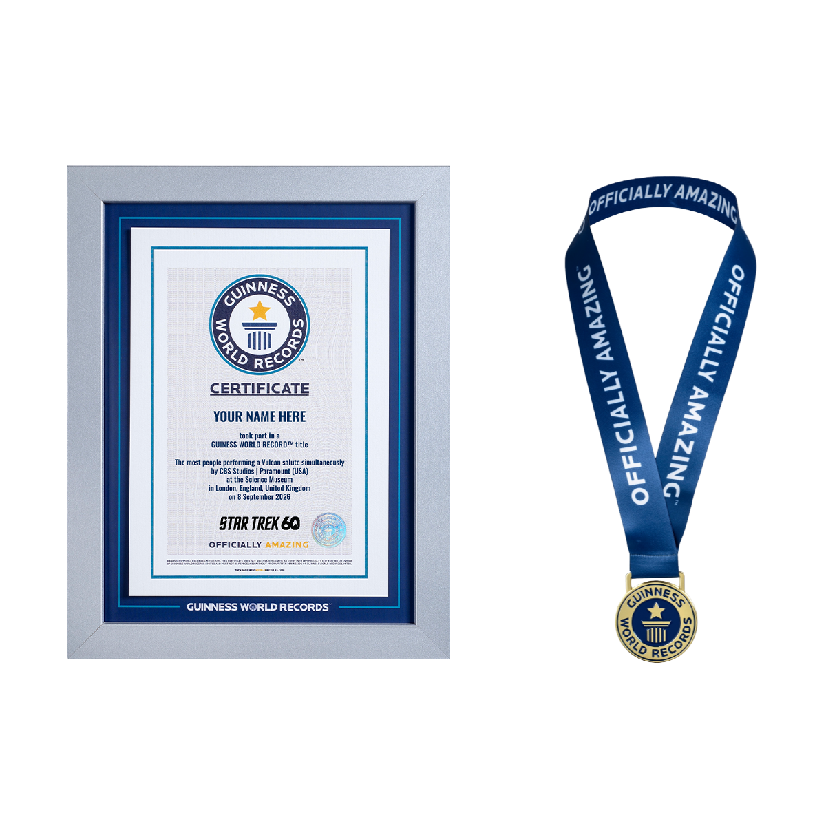 Record Participant Certificate Most People Performing a Vulcan Salute Simultaneously