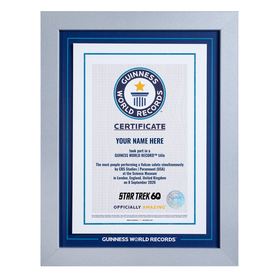 Record Participant Certificate Most People Performing a Vulcan Salute Simultaneously