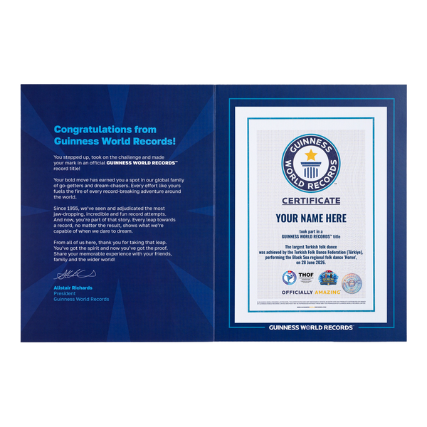 Record Participant Certificate The Largest Turkish Folk Dance
