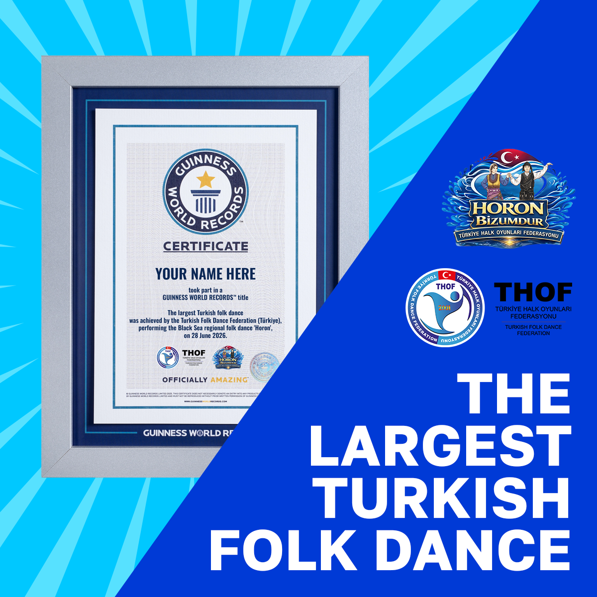 Record Participant Certificate The Largest Turkish Folk Dance