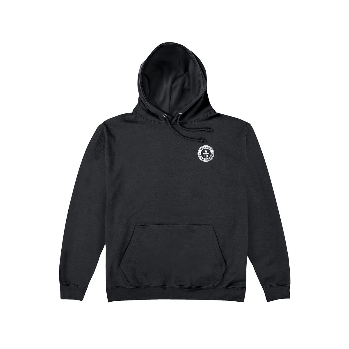 Jet Black Guinness World Records Adult Hoodie - White Logo