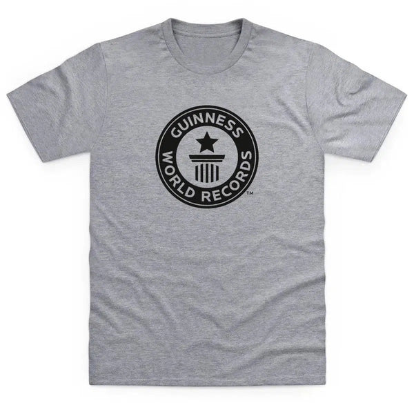 Guinness World Records Kids T Shirt Black Logo-Heather Grey