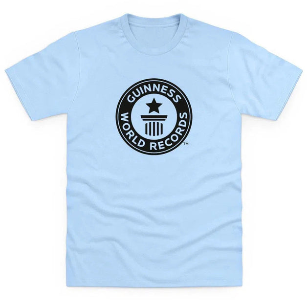 Guinness World Records Kids T Shirt Black Logo-Sky Blue