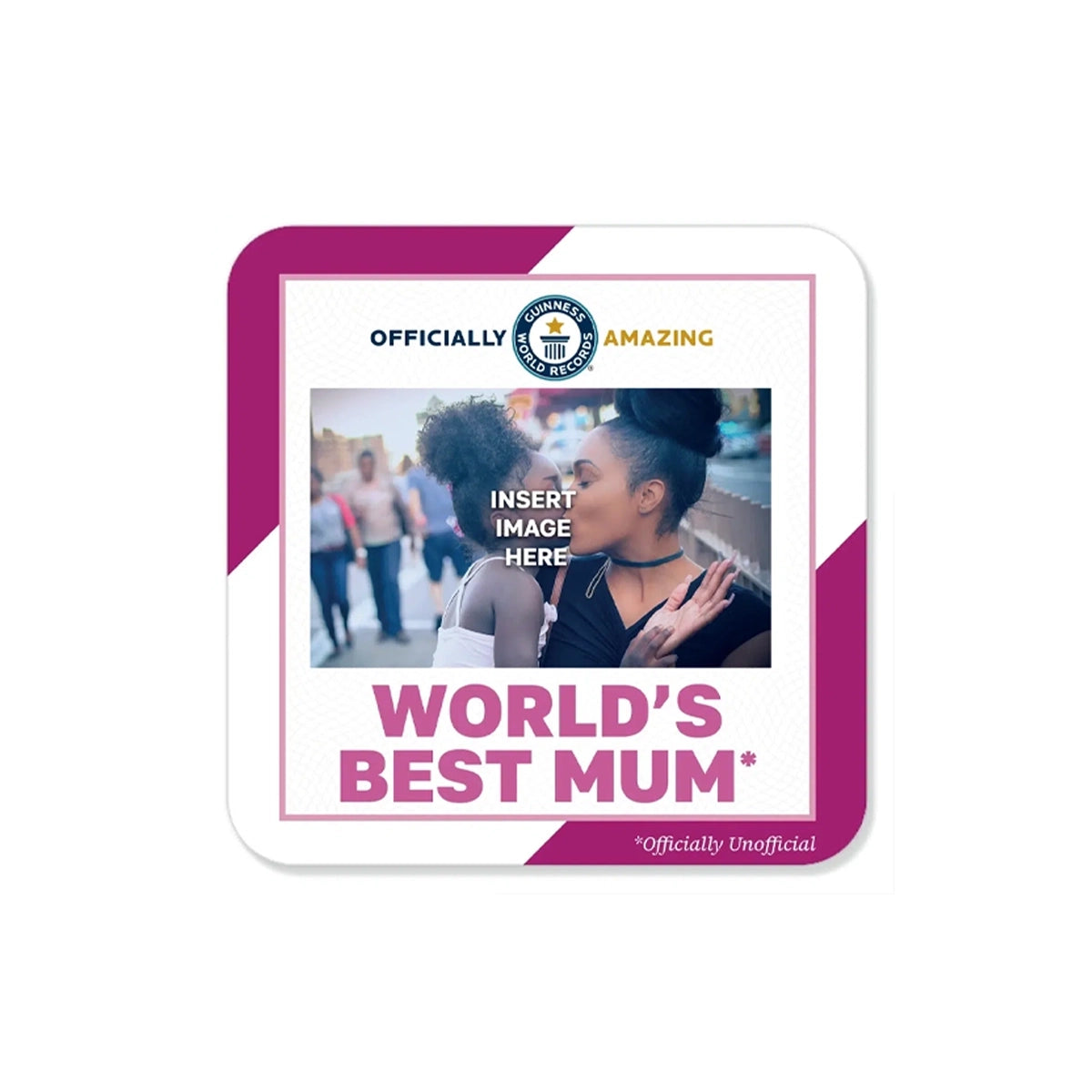 Sous-verres carrés personnalisés "Worlds Best Mum" (La meilleure maman du monde)